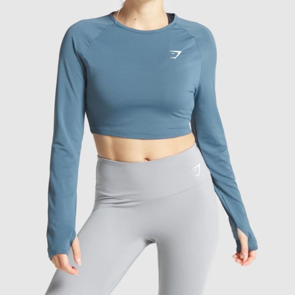 NWOT *Gym Shark* TRAINING LONG SLEEVE CROP TOP